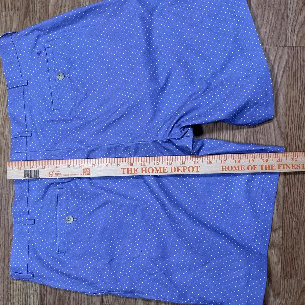 Peter Millar Golf Shorts Mens Size 40 Purple Blue White Polka Dot Pattern All Ov